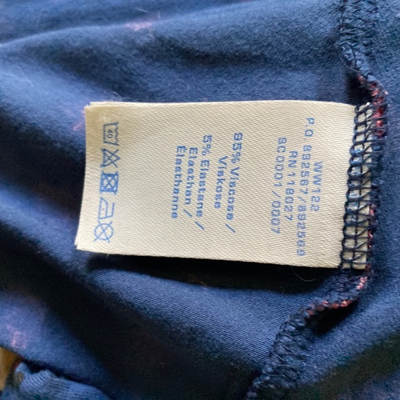 Boden Silvia Jersey “Faux” Wrap Dress Navy Floral Dot Print - Size 4 R - Picture 7 of 9